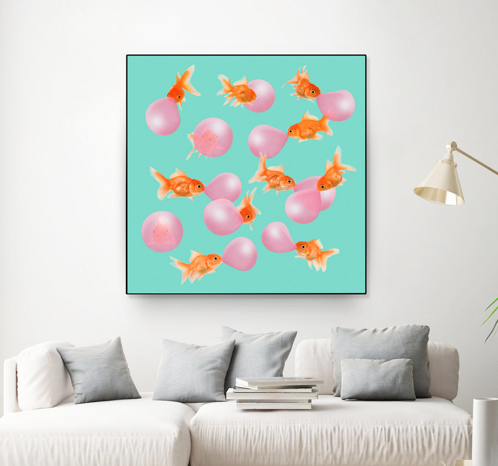 BUBBLEGUM GOLDFISH by Jonas Loose on GIANT ART - pink digital painting