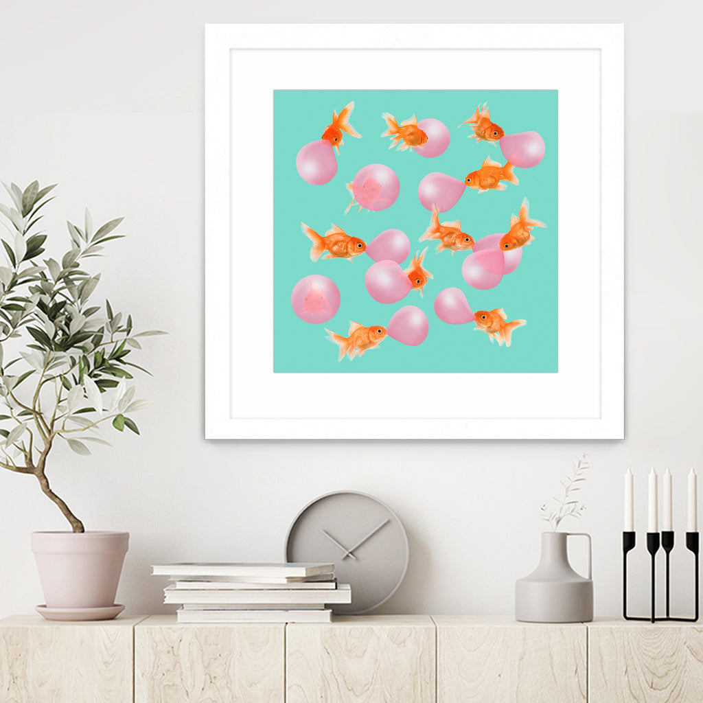 BUBBLEGUM GOLDFISH by Jonas Loose on GIANT ART - pink digital painting