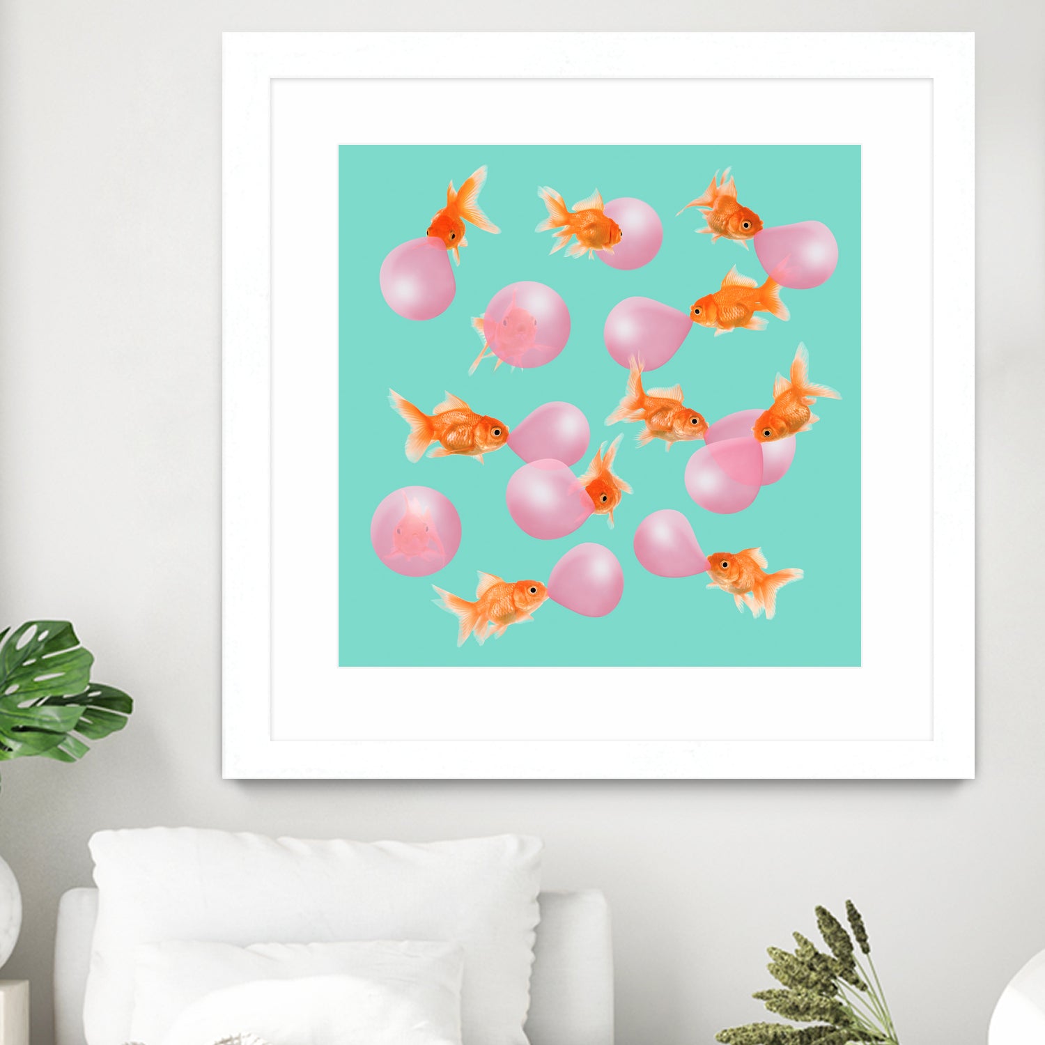 BUBBLEGUM GOLDFISH by Jonas Loose on GIANT ART - pink digital painting