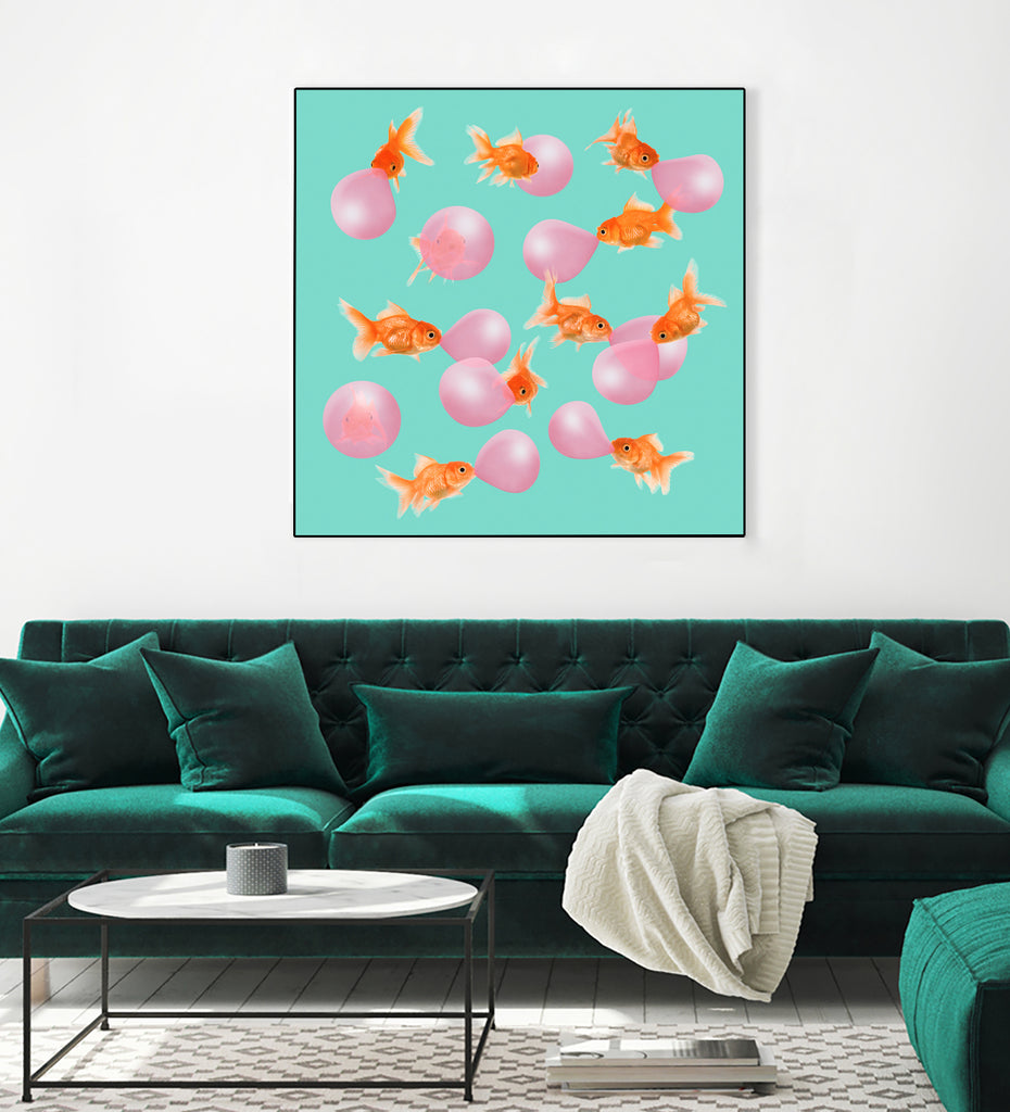 BUBBLEGUM GOLDFISH by Jonas Loose on GIANT ART - pink digital painting