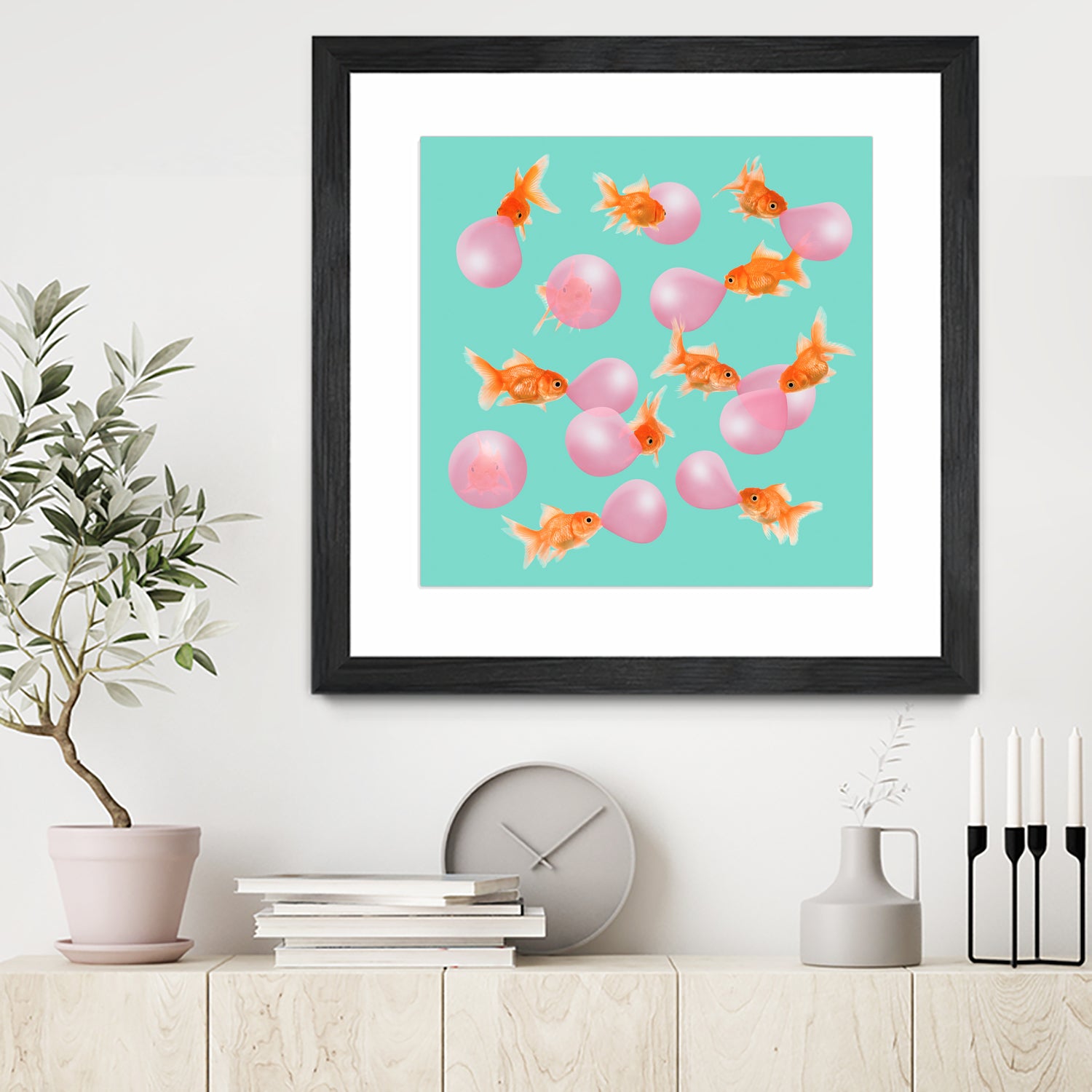 BUBBLEGUM GOLDFISH by Jonas Loose on GIANT ART - pink digital painting