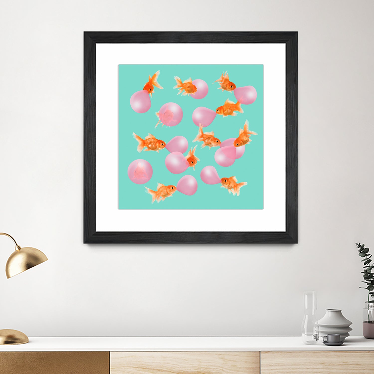 BUBBLEGUM GOLDFISH by Jonas Loose on GIANT ART - pink digital painting