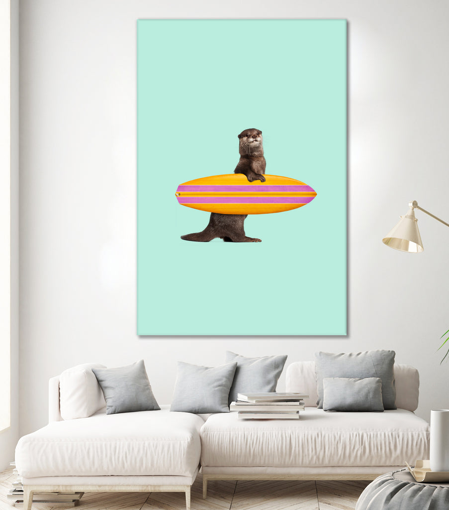 SURFING OTTER by Jonas Loose on GIANT ART - blue character design