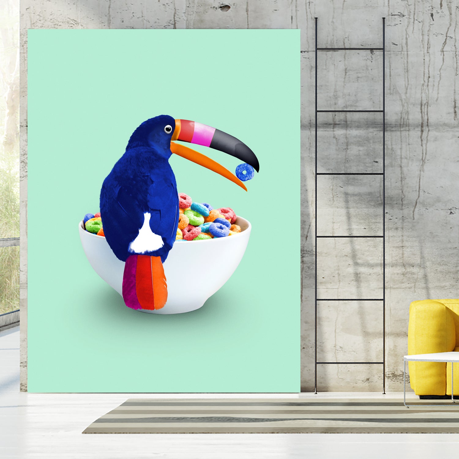 CEREAL TOUCAN by Jonas Loose on GIANT ART - green 3d art