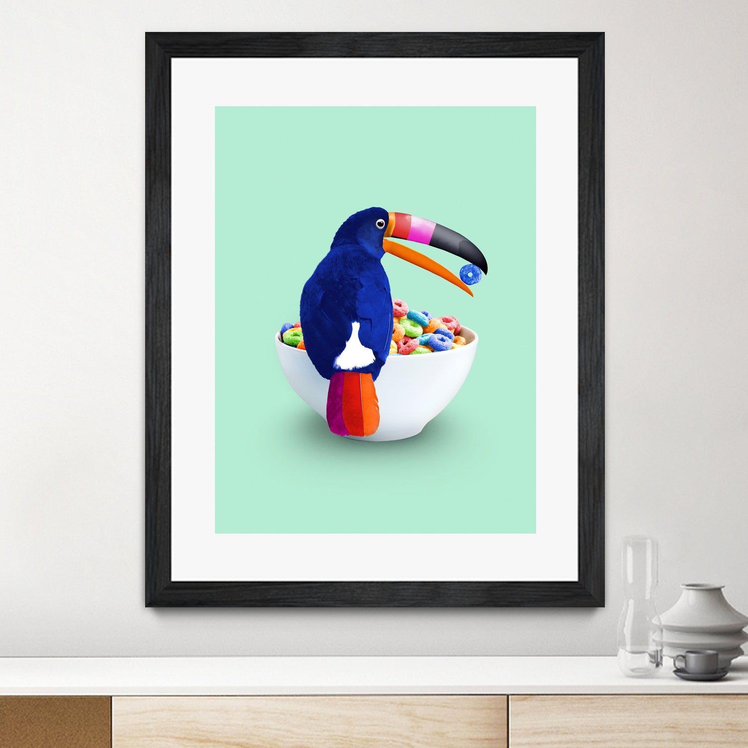 CEREAL TOUCAN by Jonas Loose on GIANT ART - green 3d art