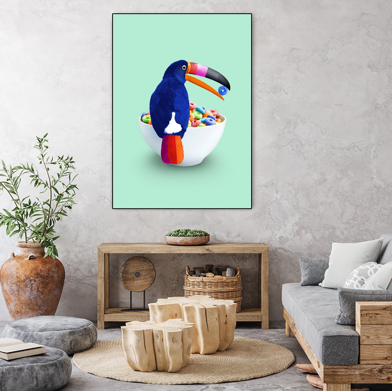 CEREAL TOUCAN by Jonas Loose on GIANT ART - green 3d art