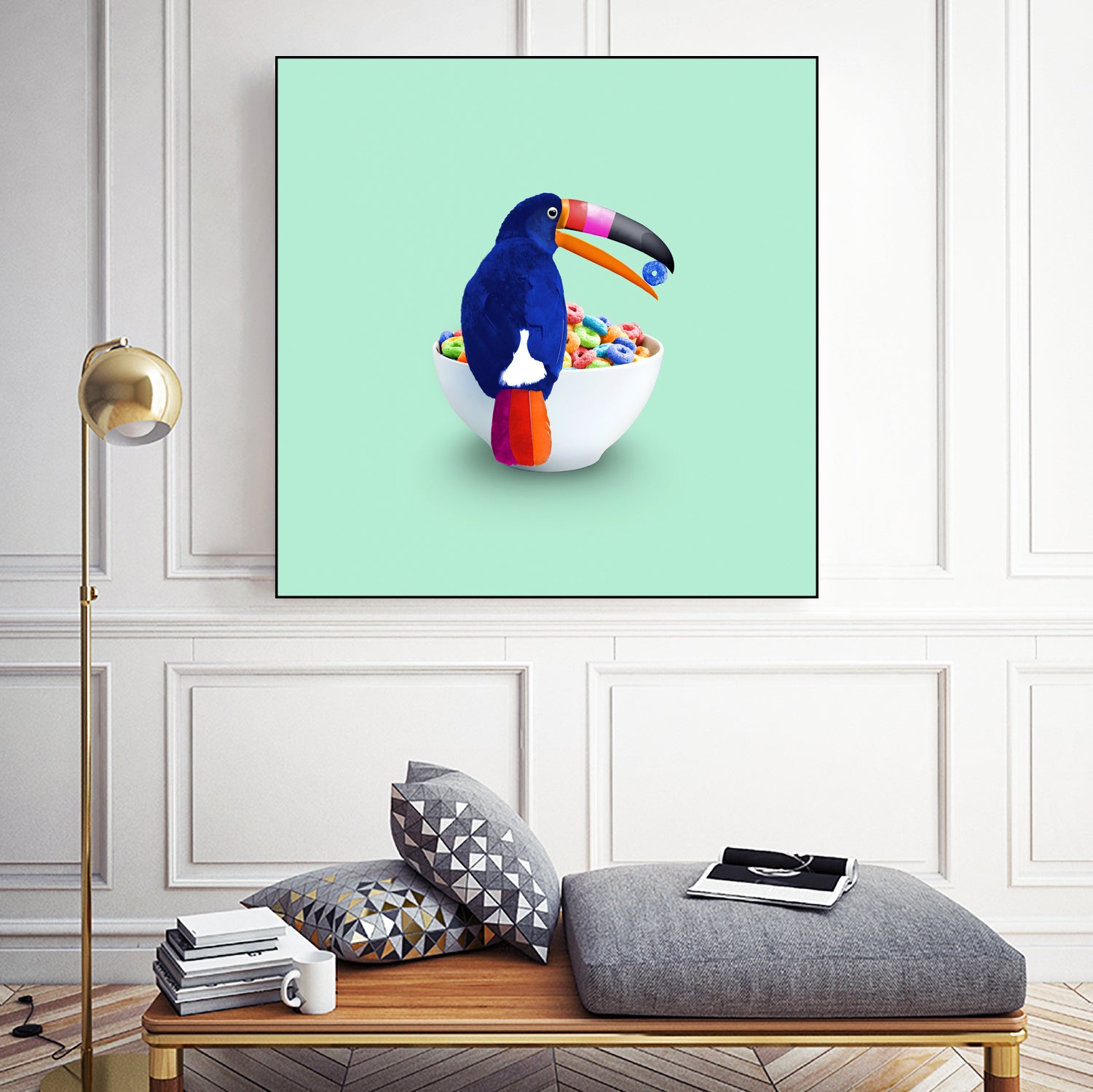 CEREAL TOUCAN by Jonas Loose on GIANT ART - green 3d art