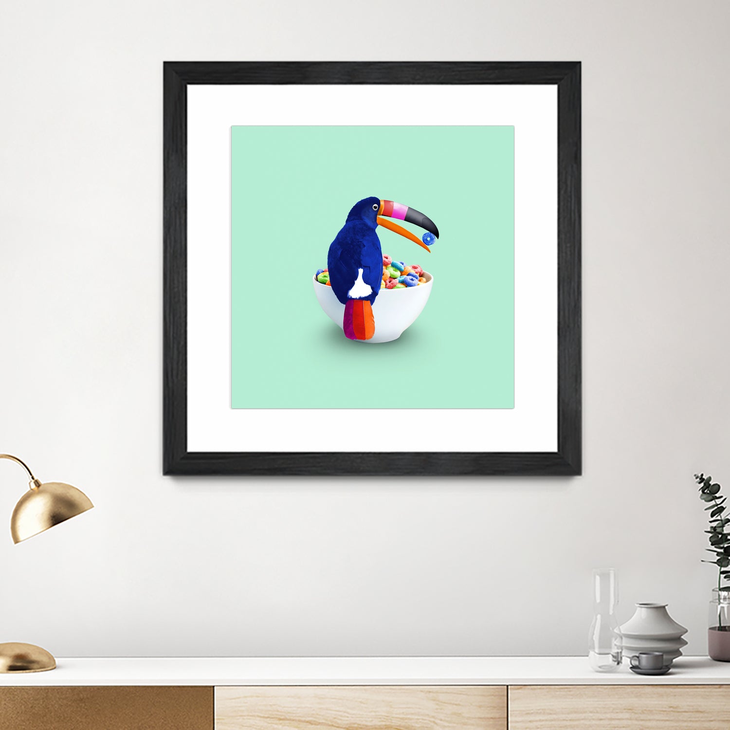 CEREAL TOUCAN by Jonas Loose on GIANT ART - green 3d art