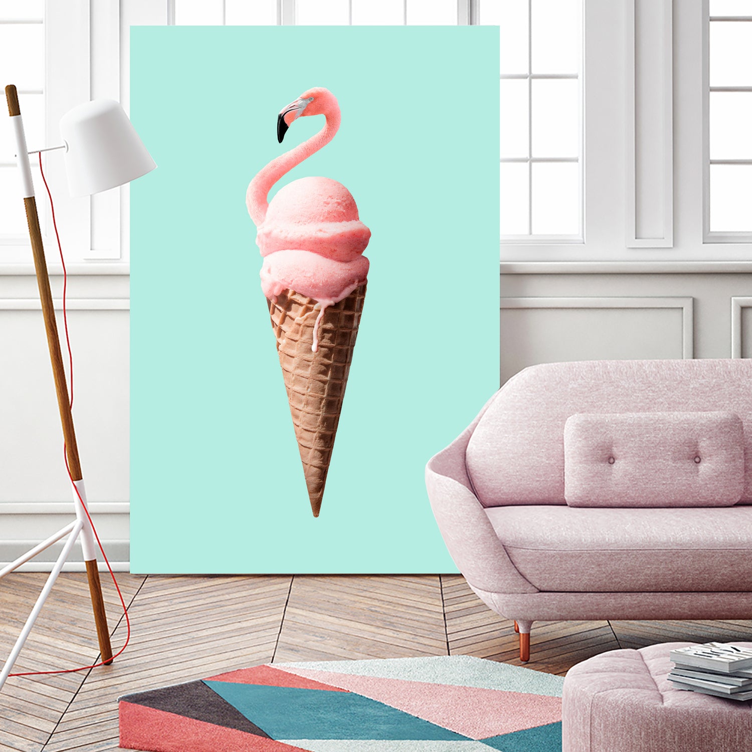 FLAMINGO CONE by Jonas Loose on GIANT ART - pink photo manipulation