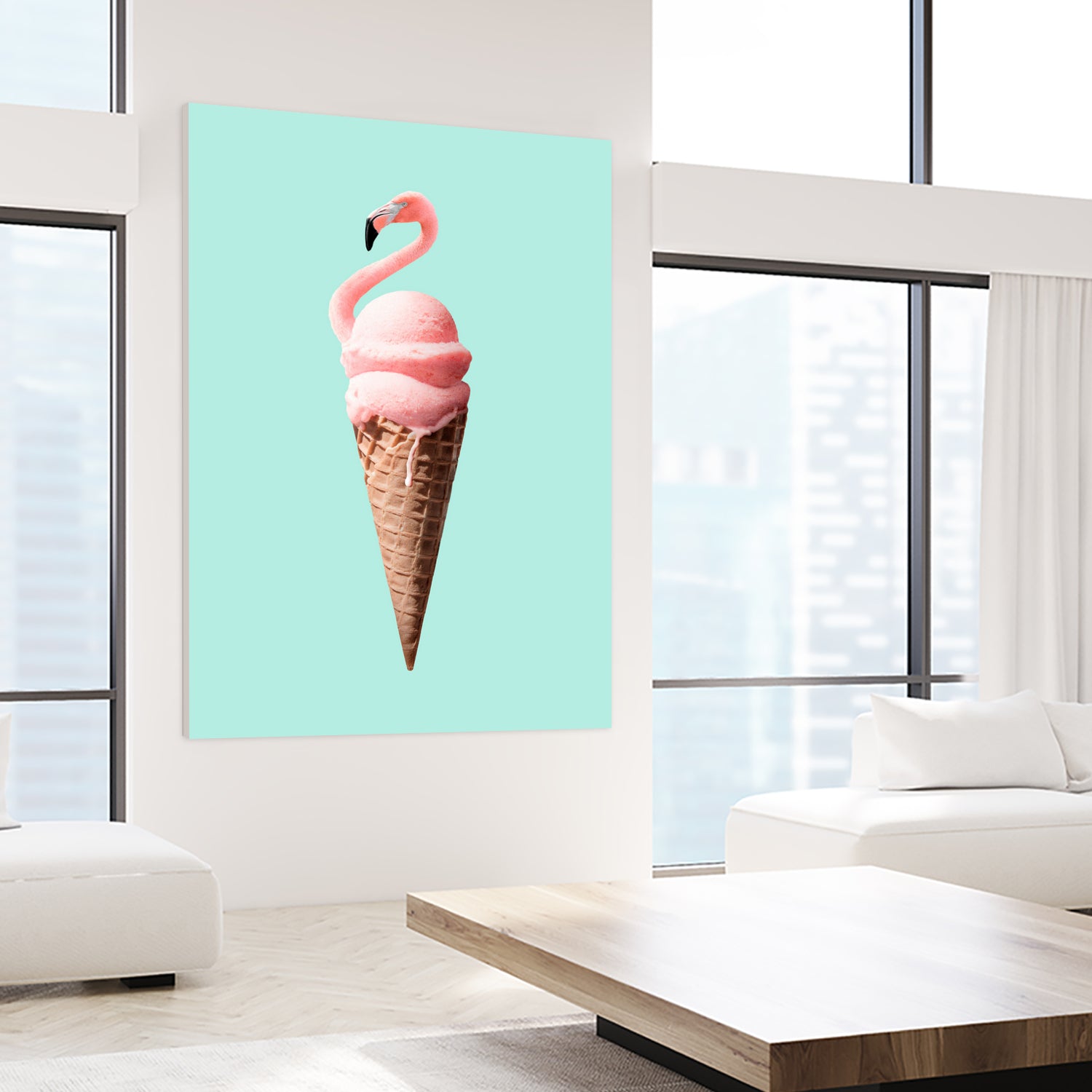 FLAMINGO CONE by Jonas Loose on GIANT ART - pink photo manipulation