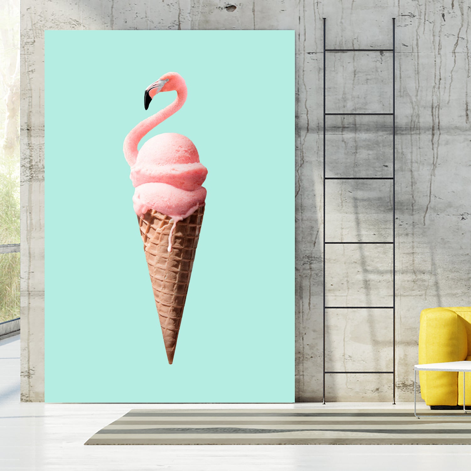 FLAMINGO CONE by Jonas Loose on GIANT ART - pink photo manipulation