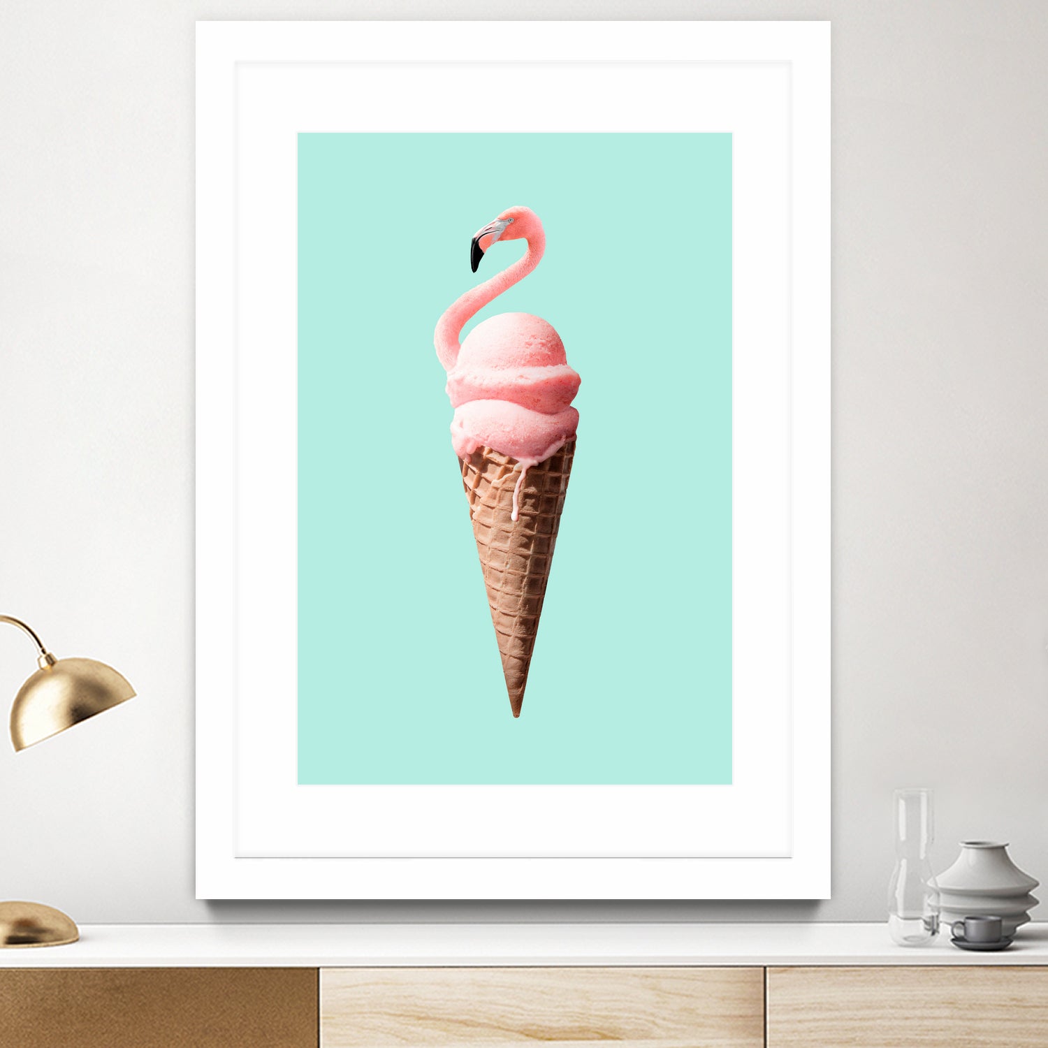 FLAMINGO CONE by Jonas Loose on GIANT ART - pink photo manipulation