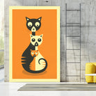 3 Cats by Jazzberry Blue on GIANT ART - orange vector illustration