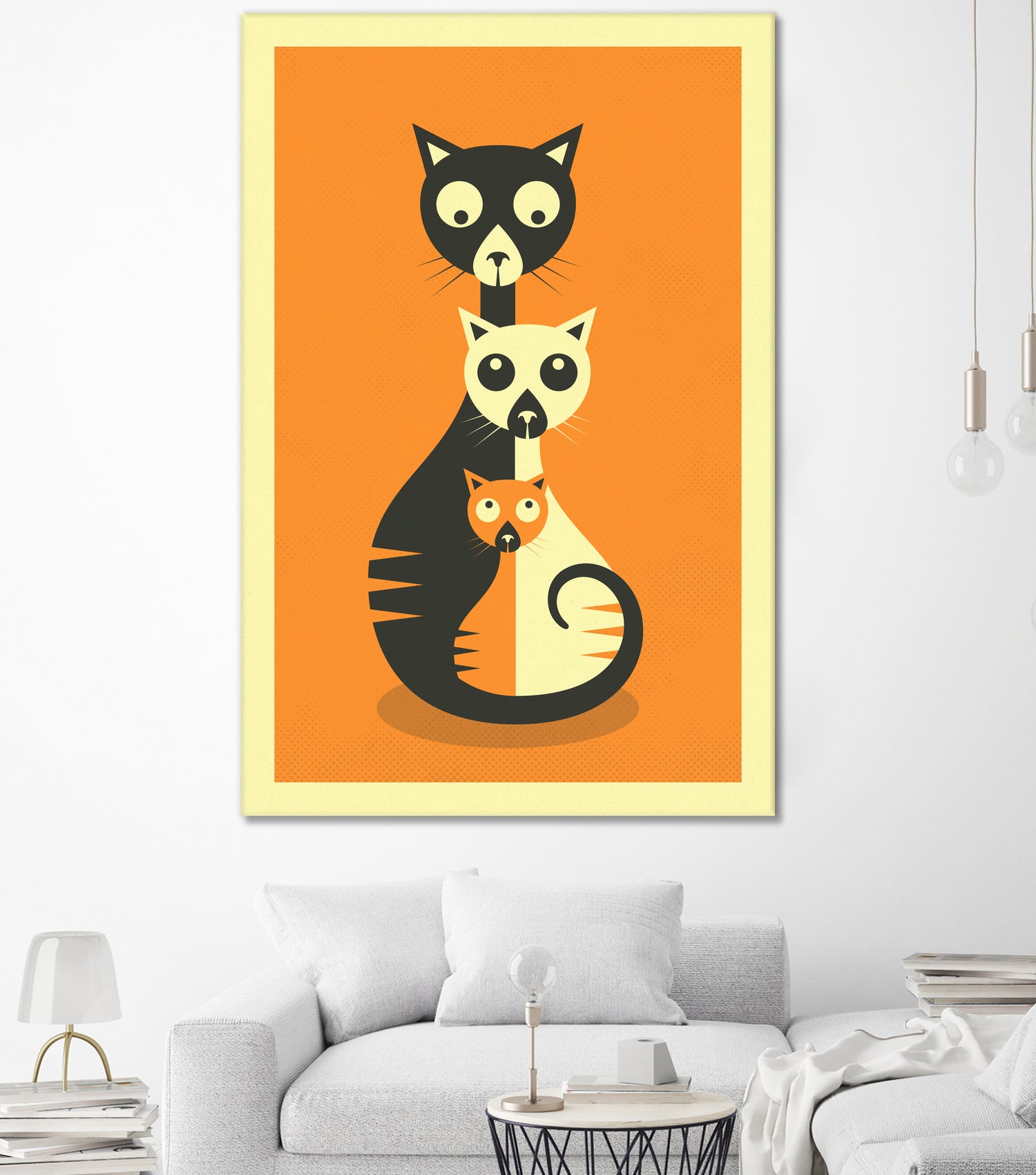 3 Cats by Jazzberry Blue on GIANT ART - orange vector illustration