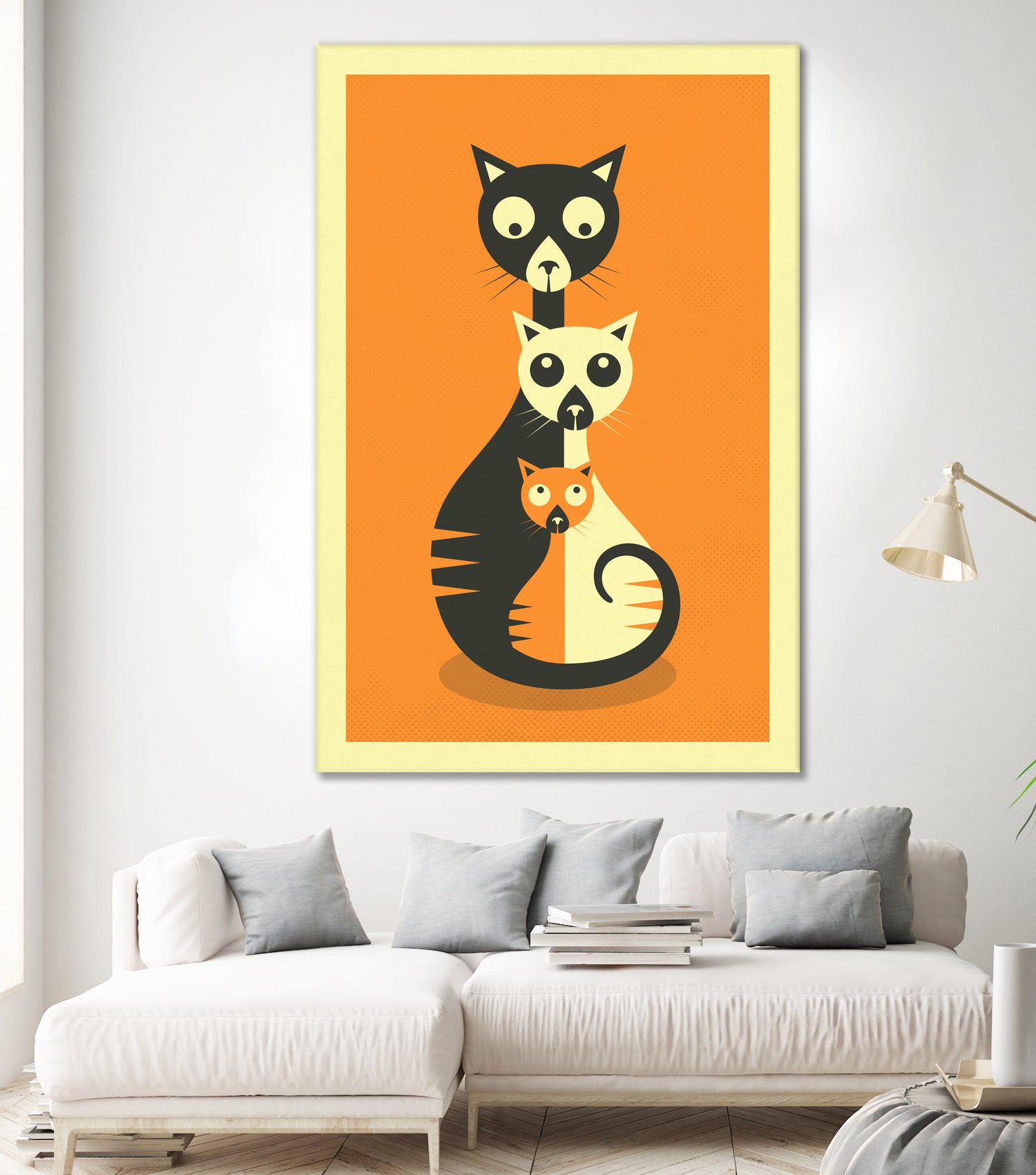 3 Cats by Jazzberry Blue on GIANT ART - orange vector illustration