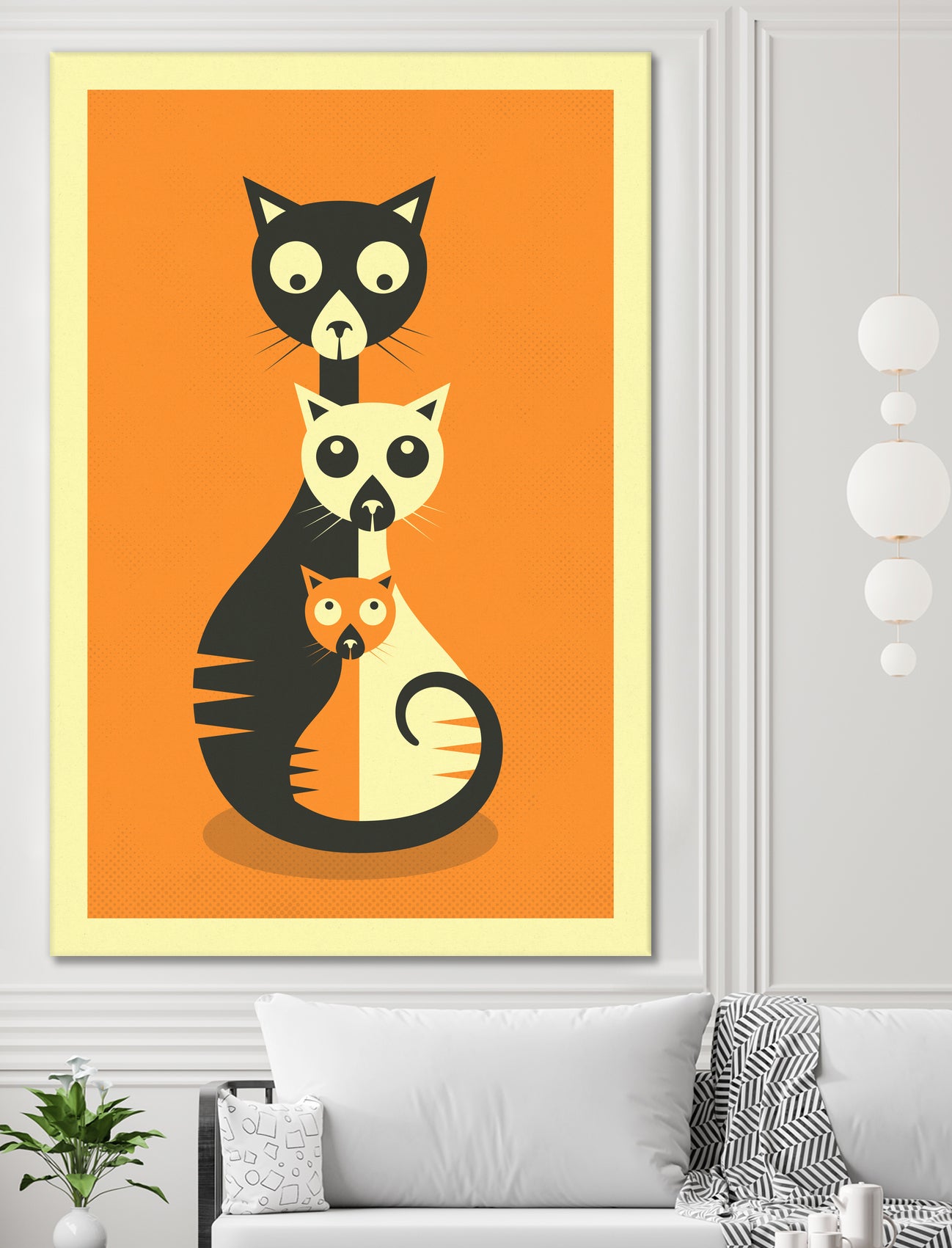 3 Cats by Jazzberry Blue on GIANT ART - orange vector illustration