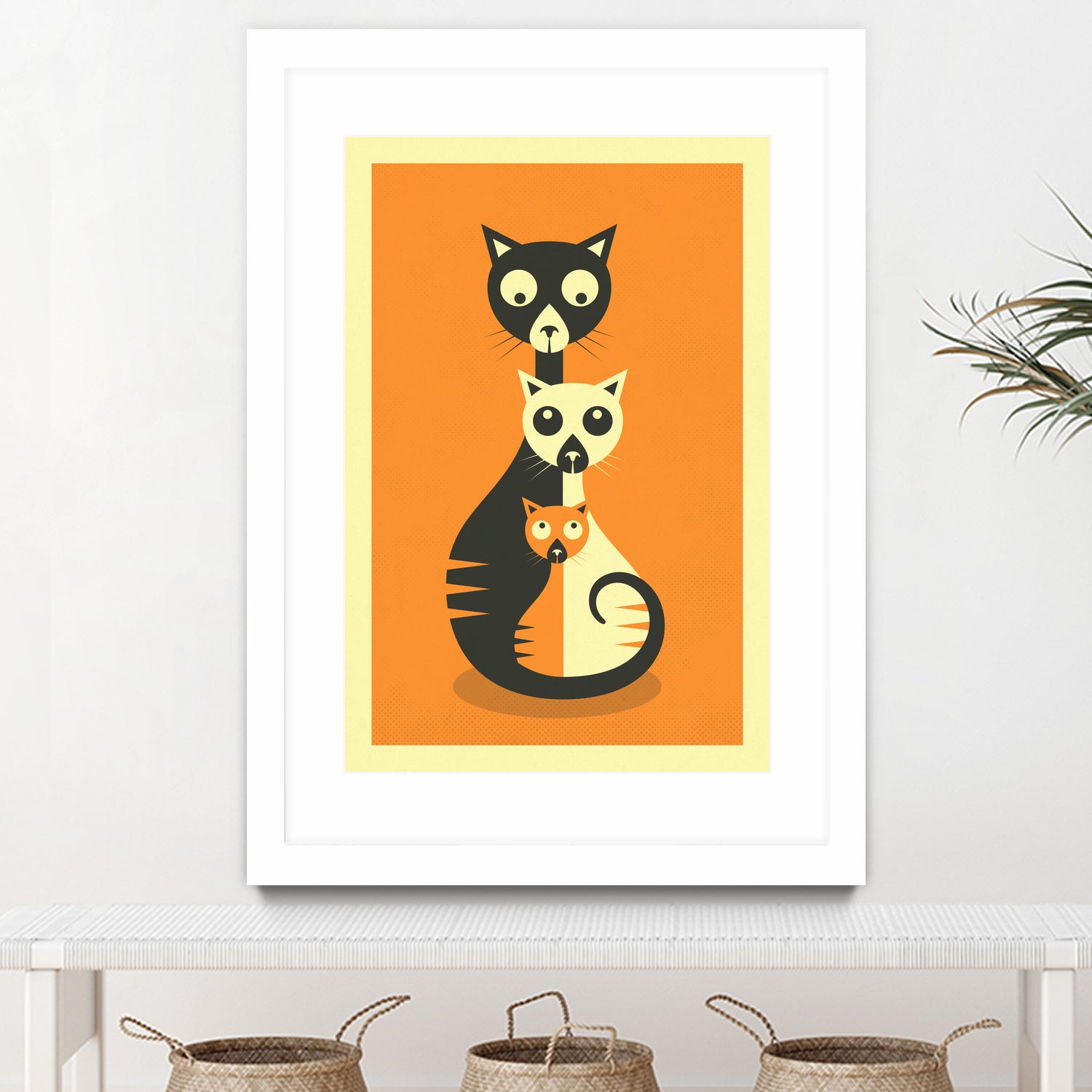 3 Cats by Jazzberry Blue on GIANT ART - orange vector illustration