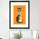 3 Cats by Jazzberry Blue on GIANT ART - orange vector illustration