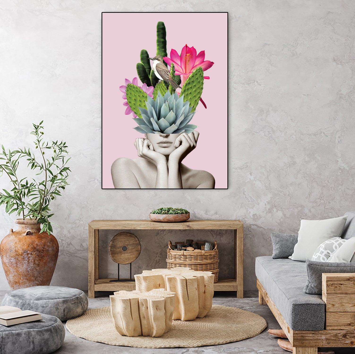 Cactus Lady by dada22 . on GIANT ART - pink photo illustration