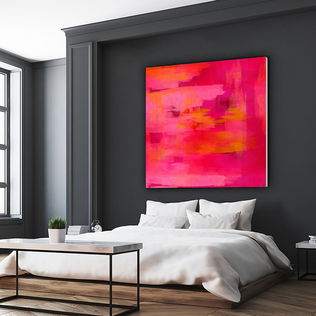 Abstract brushstrokes in pastel pinks and oranges by Mar Cantón on GIANT ART - white digital painting