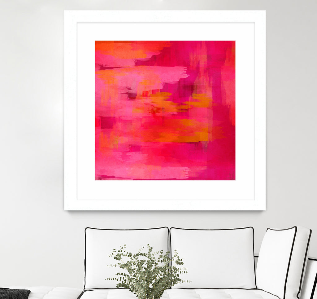 Abstract brushstrokes in pastel pinks and oranges by Mar Cantón on GIANT ART - white digital painting