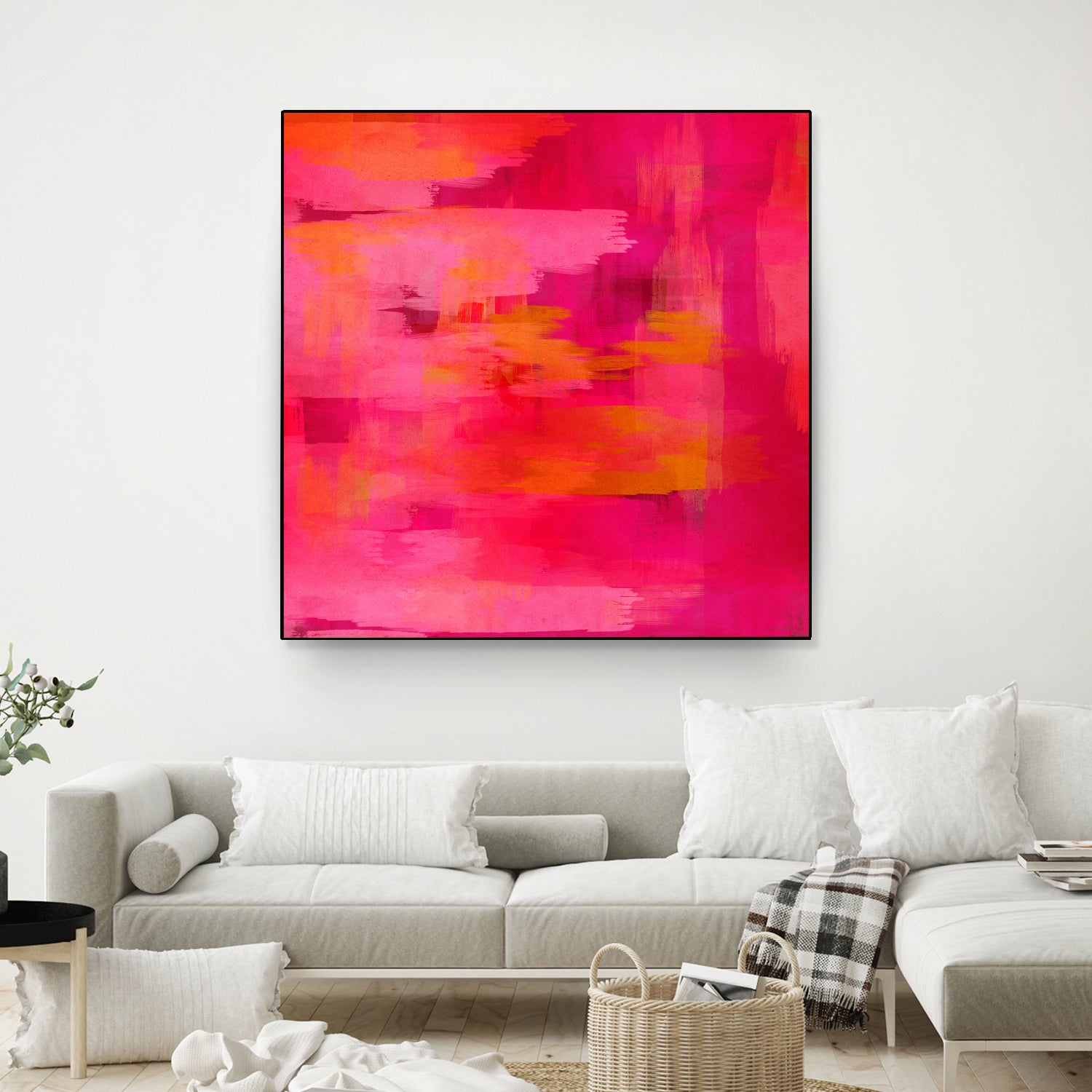 Abstract brushstrokes in pastel pinks and oranges by Mar Cantón on GIANT ART - white digital painting