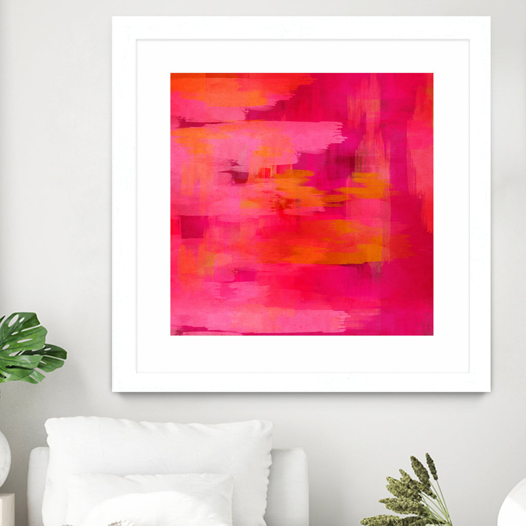 Abstract brushstrokes in pastel pinks and oranges by Mar Cantón on GIANT ART - white digital painting