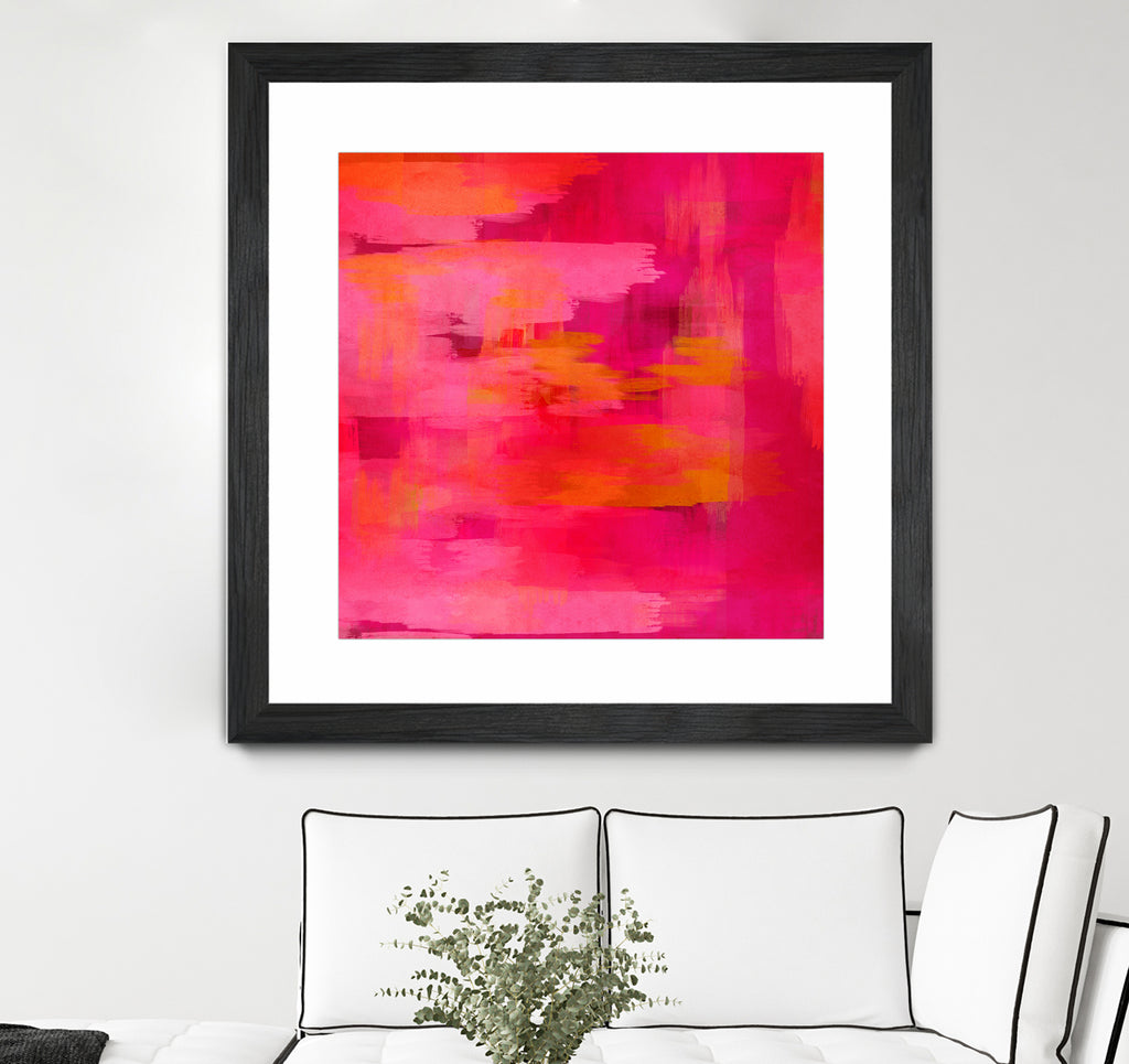 Abstract brushstrokes in pastel pinks and oranges by Mar Cantón on GIANT ART - white digital painting