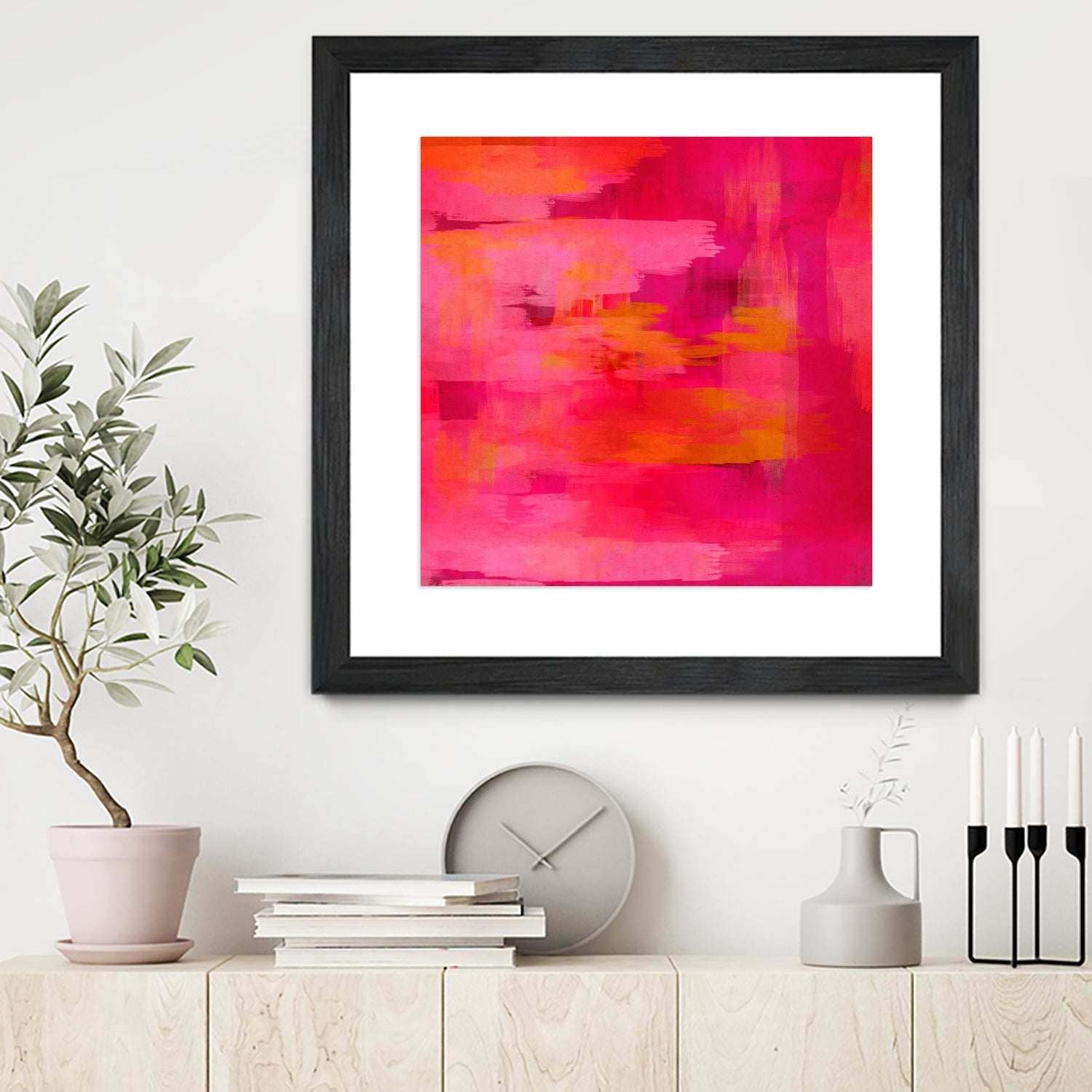 Abstract brushstrokes in pastel pinks and oranges by Mar Cantón on GIANT ART - white digital painting