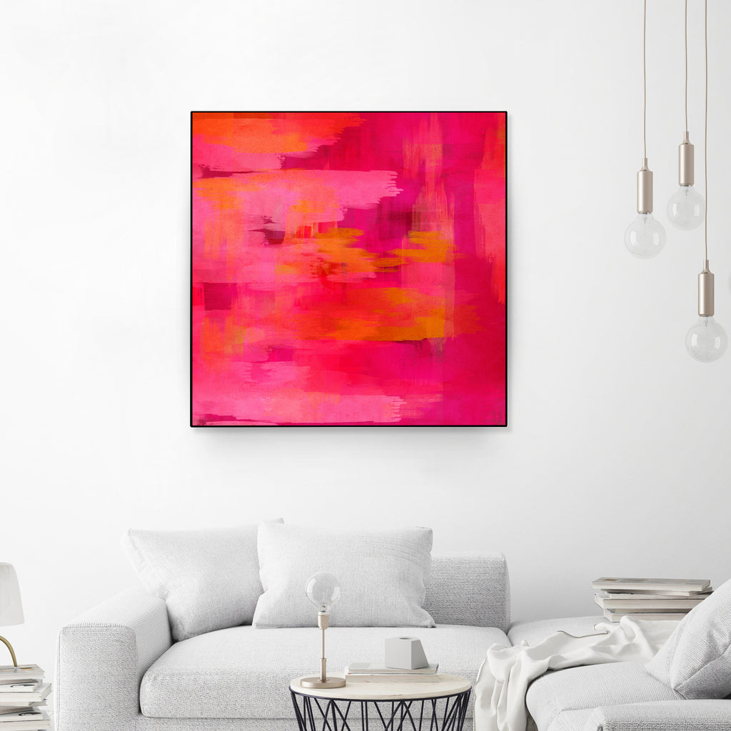 Abstract brushstrokes in pastel pinks and oranges by Mar Cantón on GIANT ART - white digital painting