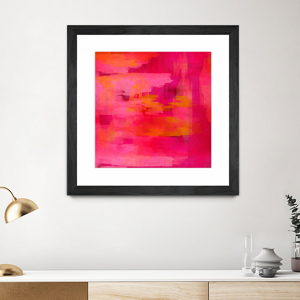 Abstract brushstrokes in pastel pinks and oranges by Mar Cantón on GIANT ART - white digital painting