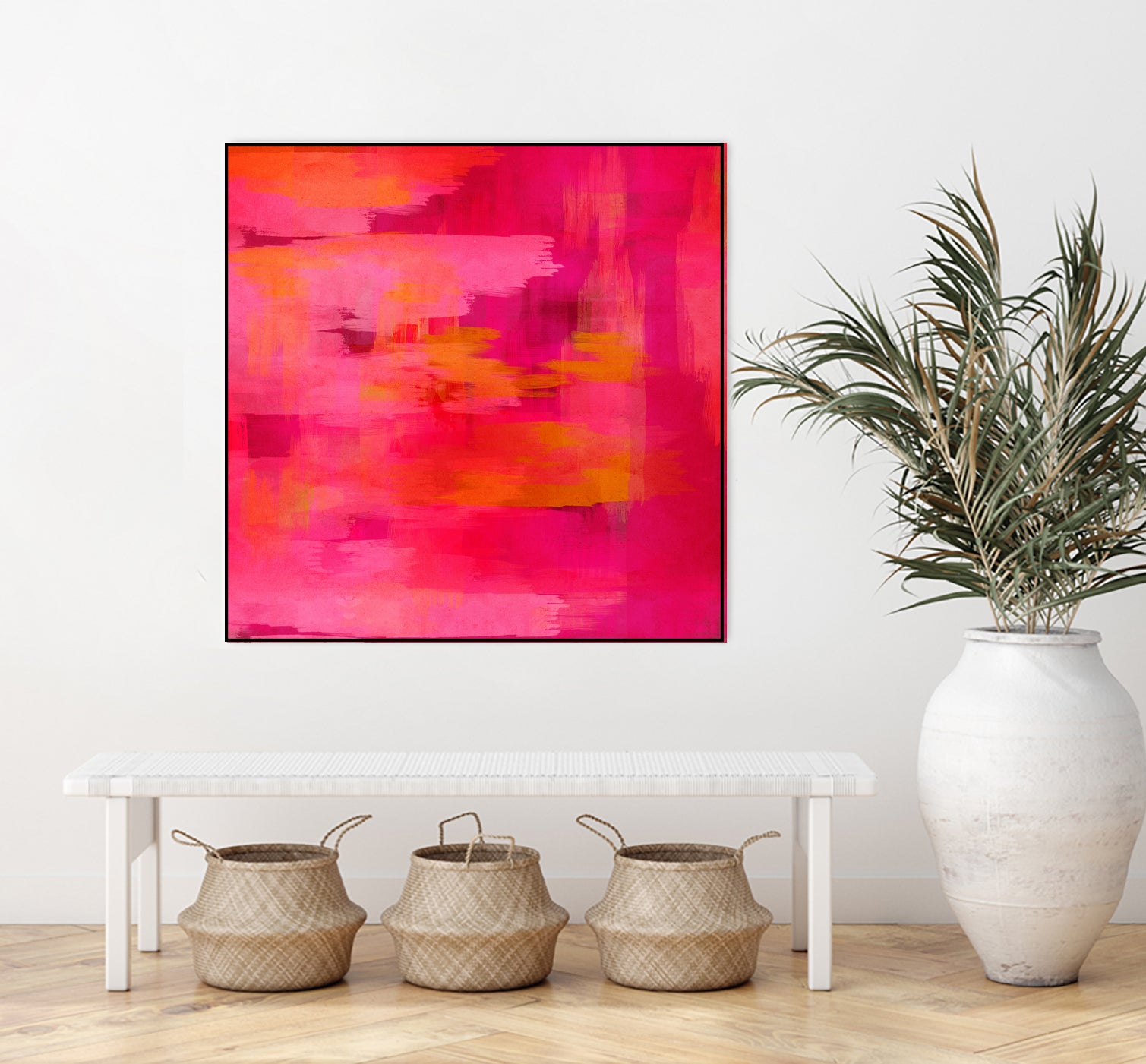 Abstract brushstrokes in pastel pinks and oranges by Mar Cantón on GIANT ART - white digital painting