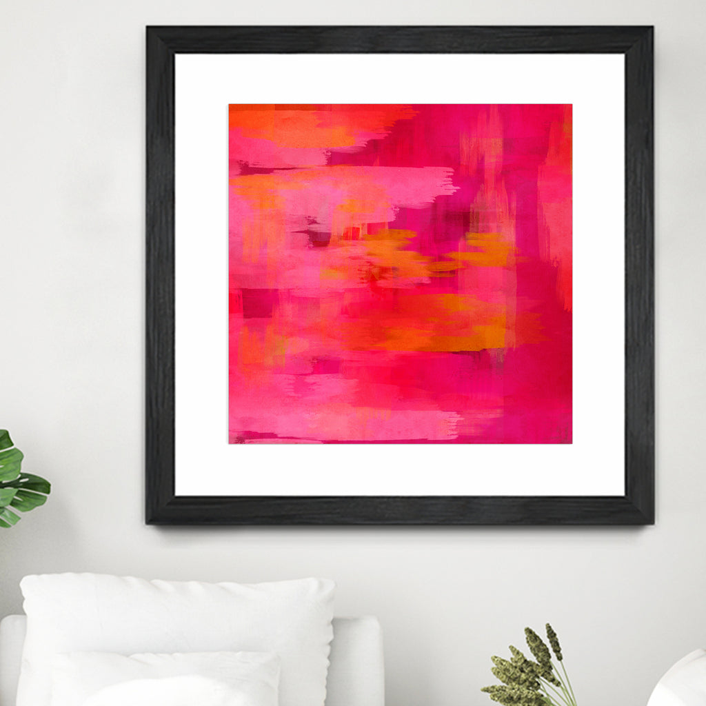 Abstract brushstrokes in pastel pinks and oranges by Mar Cantón on GIANT ART - white digital painting