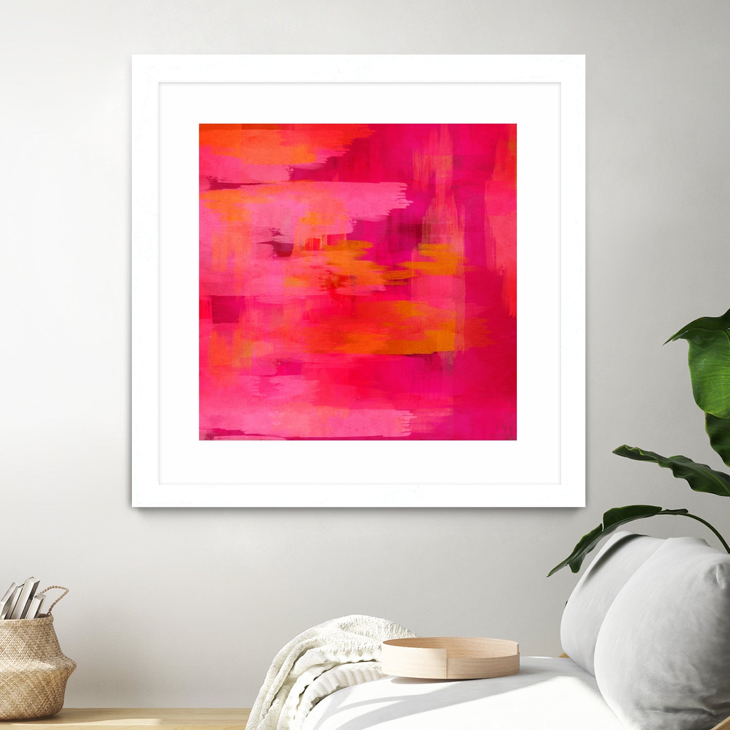 Abstract brushstrokes in pastel pinks and oranges by Mar Cantón on GIANT ART - white digital painting