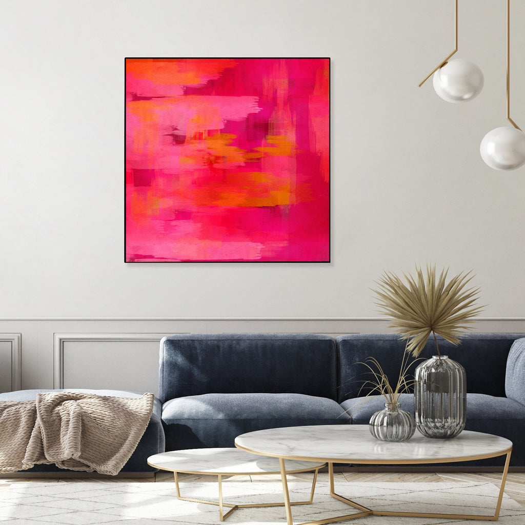 Abstract brushstrokes in pastel pinks and oranges by Mar Cantón on GIANT ART - white digital painting