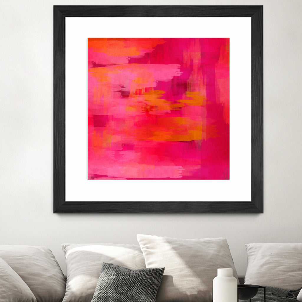 Abstract brushstrokes in pastel pinks and oranges by Mar Cantón on GIANT ART - white digital painting