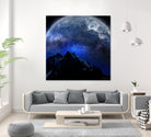 Man Hiking Night Sky A Visual Art by Rushikesh Jadhav on GIANT ART - blue digital drawing