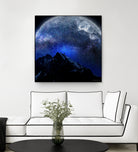 Man Hiking Night Sky A Visual Art by Rushikesh Jadhav on GIANT ART - blue digital drawing