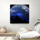 Man Hiking Night Sky A Visual Art by Rushikesh Jadhav on GIANT ART - blue digital drawing