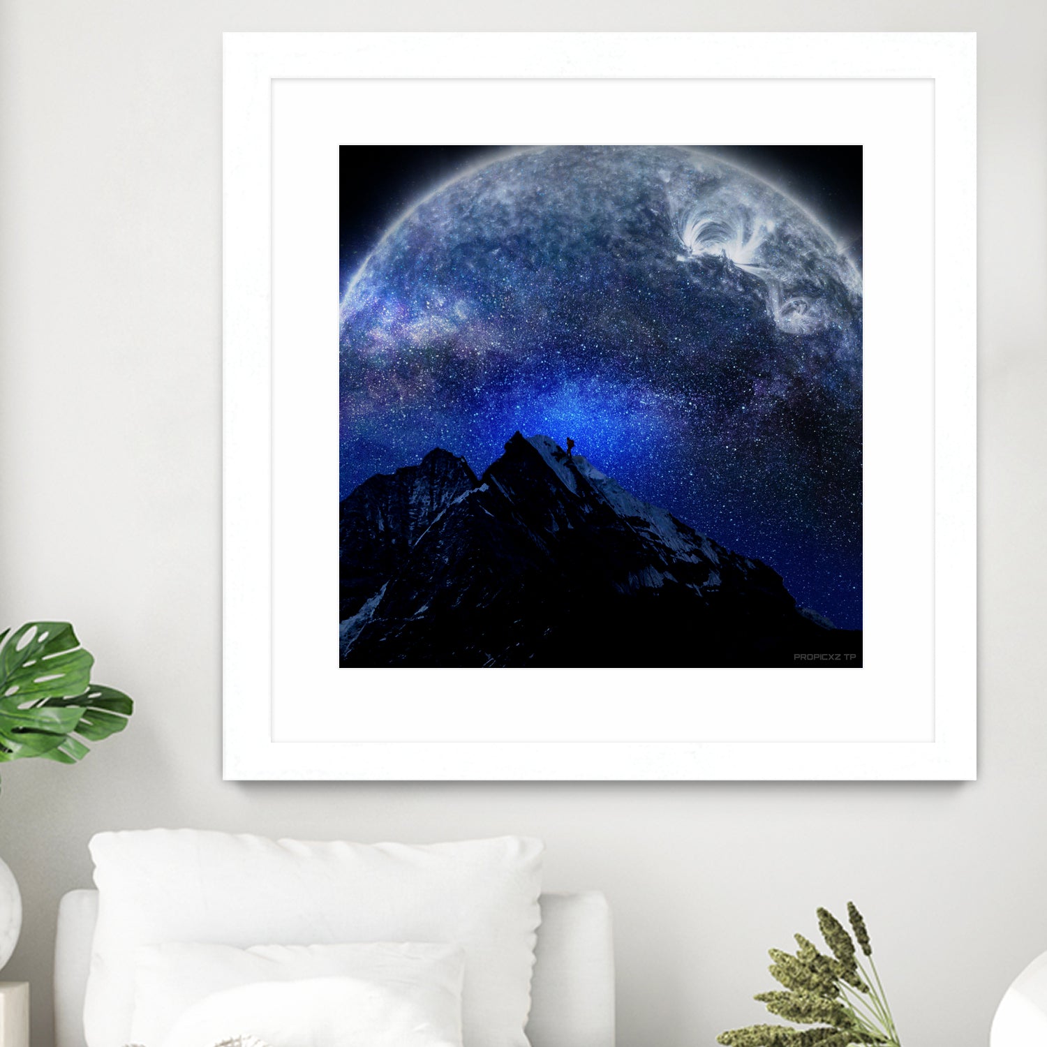 Man Hiking Night Sky A Visual Art by Rushikesh Jadhav on GIANT ART - blue digital drawing