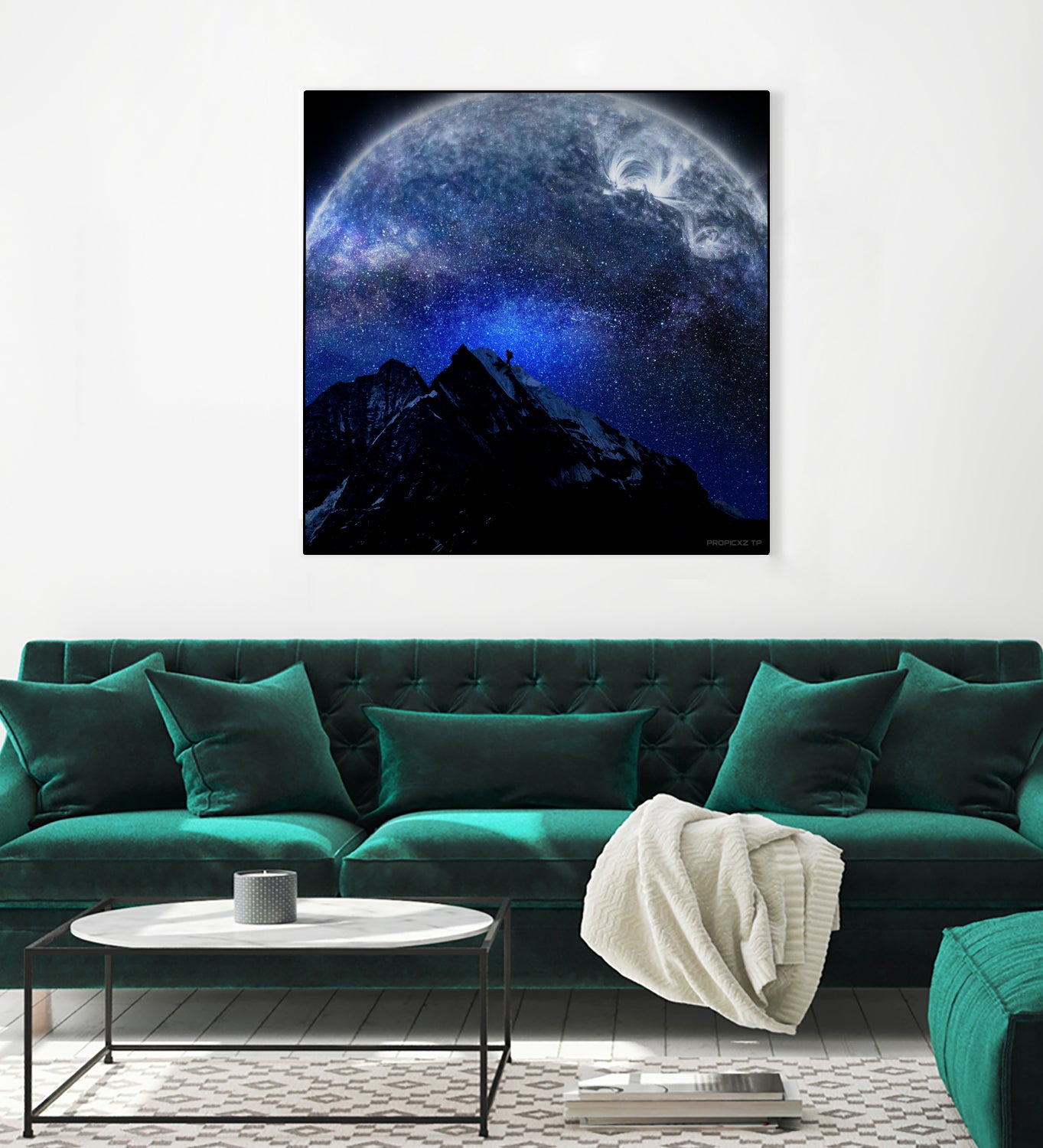 Man Hiking Night Sky A Visual Art by Rushikesh Jadhav on GIANT ART - blue digital drawing