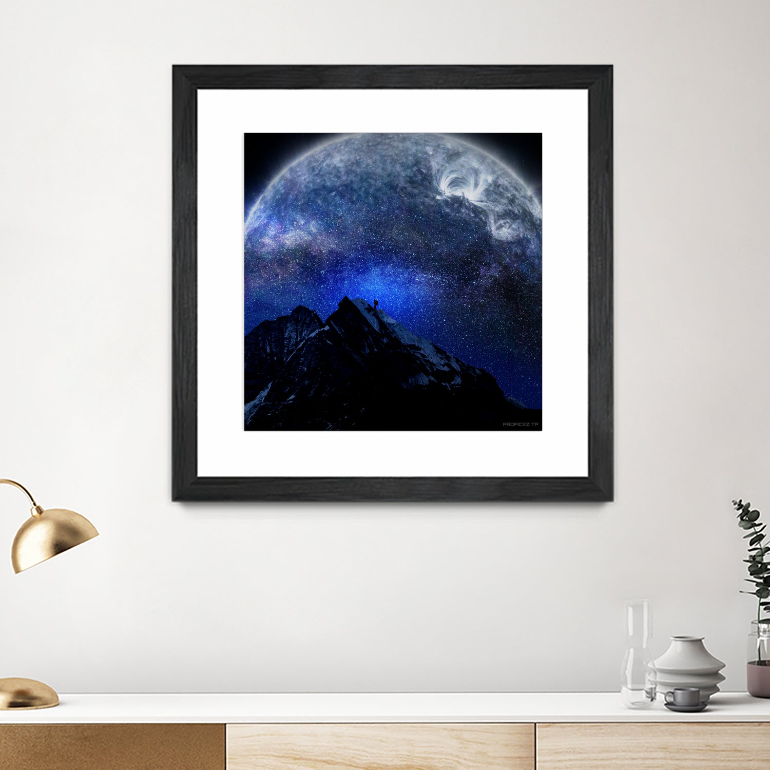 Man Hiking Night Sky A Visual Art by Rushikesh Jadhav on GIANT ART - blue digital drawing