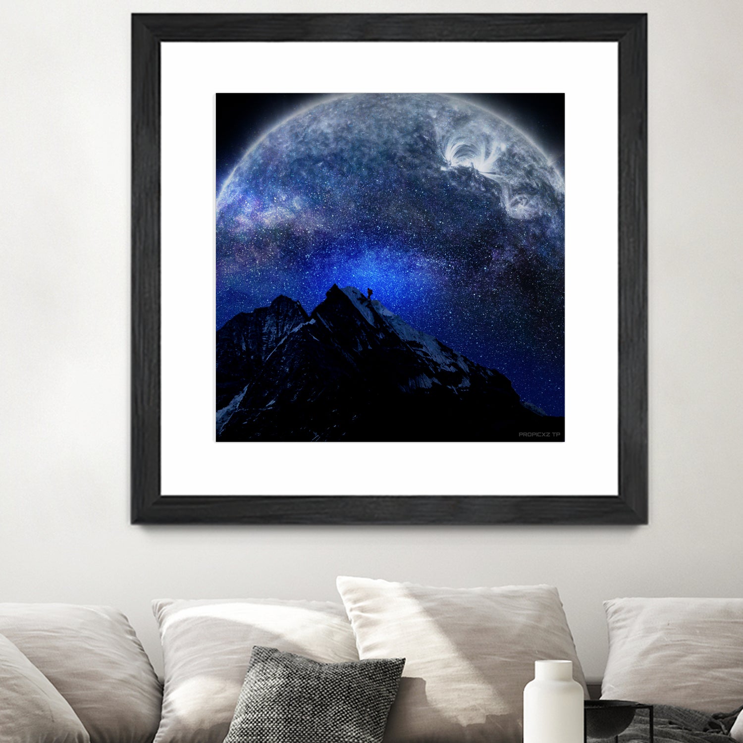 Man Hiking Night Sky A Visual Art by Rushikesh Jadhav on GIANT ART - blue digital drawing