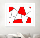 Abstract geometric pattern - red, black and white. by Keren Shiker on GIANT ART - red digital painting