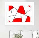 Abstract geometric pattern - red, black and white. by Keren Shiker on GIANT ART - red digital painting