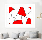 Abstract geometric pattern - red, black and white. by Keren Shiker on GIANT ART - red digital painting