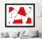 Abstract geometric pattern - red, black and white. by Keren Shiker on GIANT ART - red digital painting