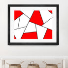 Abstract geometric pattern - red, black and white. by Keren Shiker on GIANT ART - red digital painting