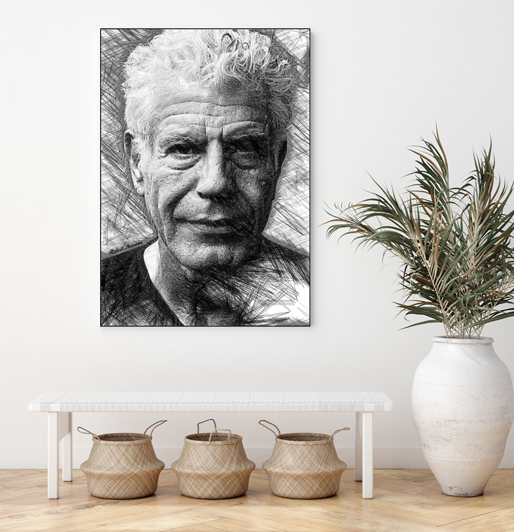 Anthony Bourdain by Rafael Salazar on GIANT ART - black mixed media