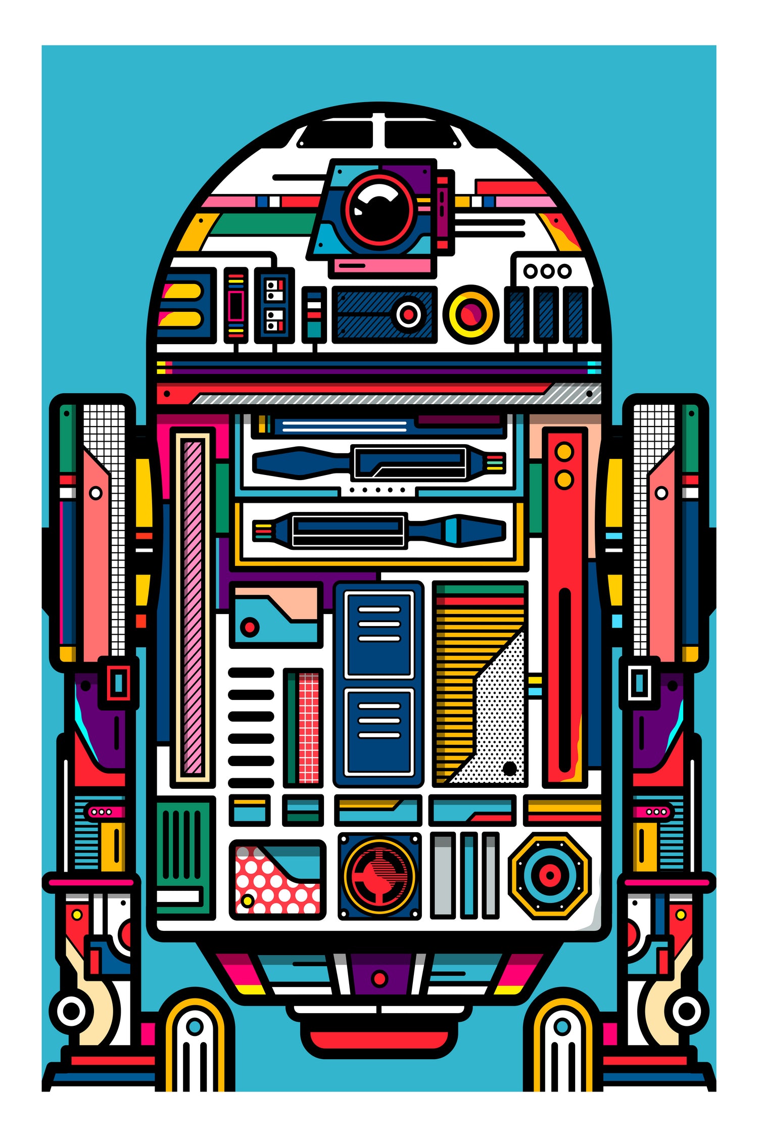 R2-D2 by Marco Schiavon on GIANT ART - blue digital drawing